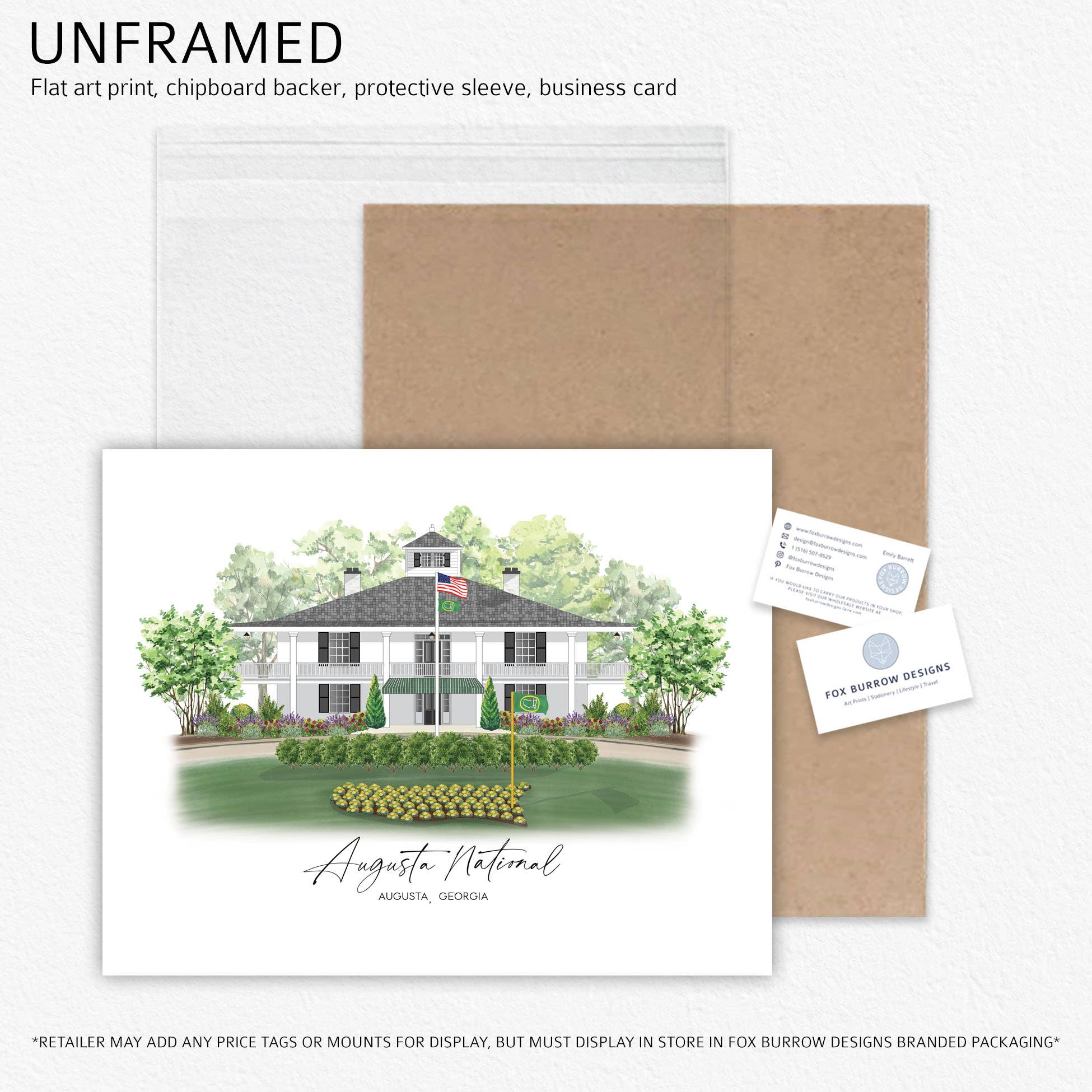 Fox Burrow Designs – Engroshandel Kunsttryk – Golfklub Samling - Augusta National4