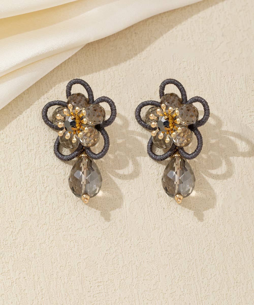 Blossom bijoux - Wholesale Dangle Earrings - Crystal Flower Drop Stud Earrings – 26AHBOL0330
