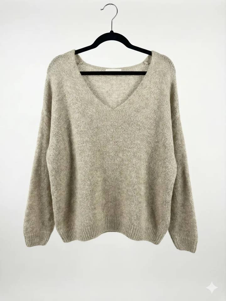 Mimi & Gogo - Vente Pull en maille – femme - Pull uni basique @20127_uni1