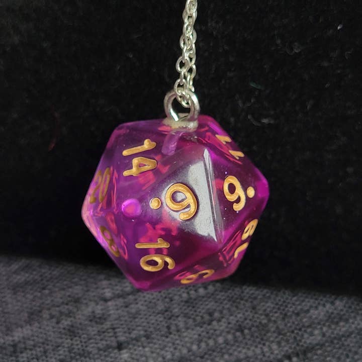 Con-Quest Crafts - Wholesale Pendant/Charm Necklace - Assorted D20 Necklaces - Unique TRPG Dice Necklaces