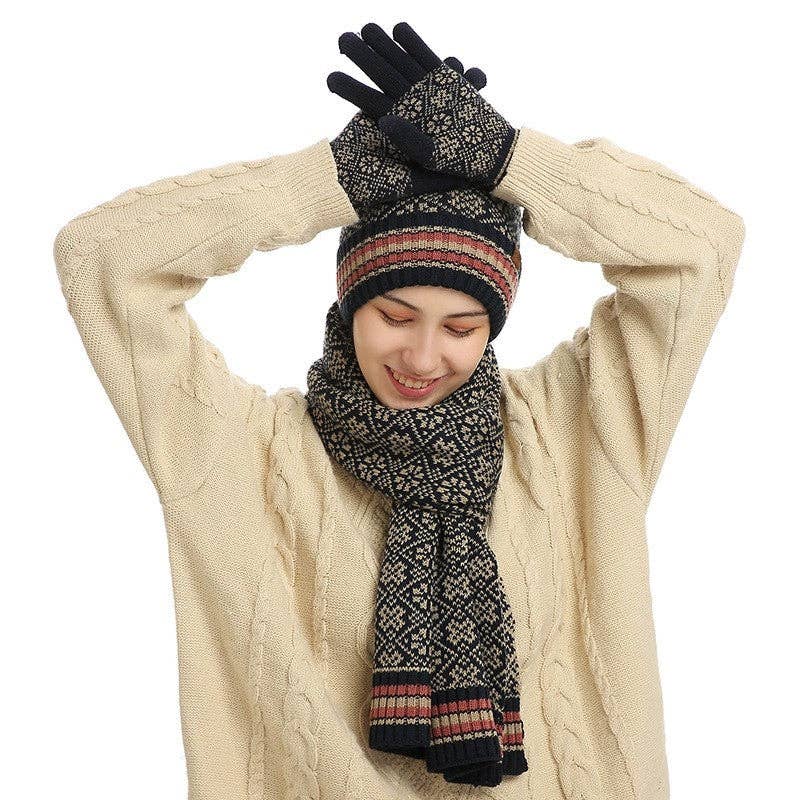 ShieldChic - Wholesale Winter Accessory Set - Women's - Three-Piece Woolen Hat, Scarf And Gloves5