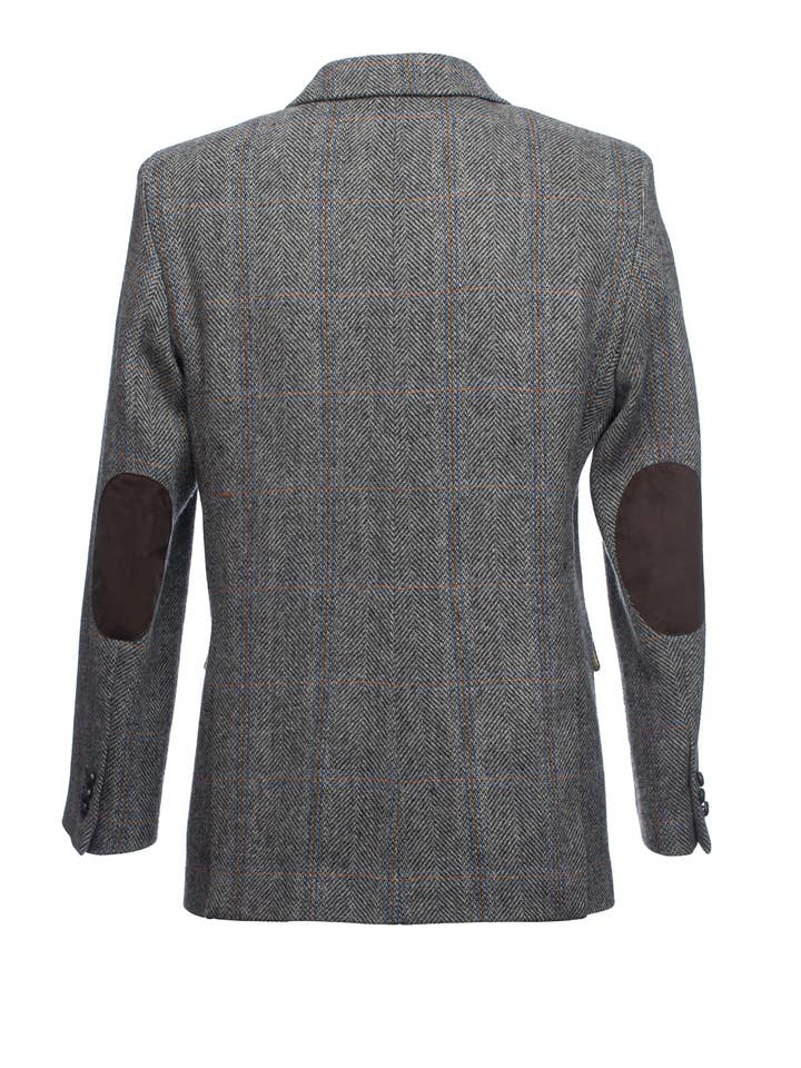 Grey Hunting Tweed Jacket with Moleskin Trim for wholesale on Faire5