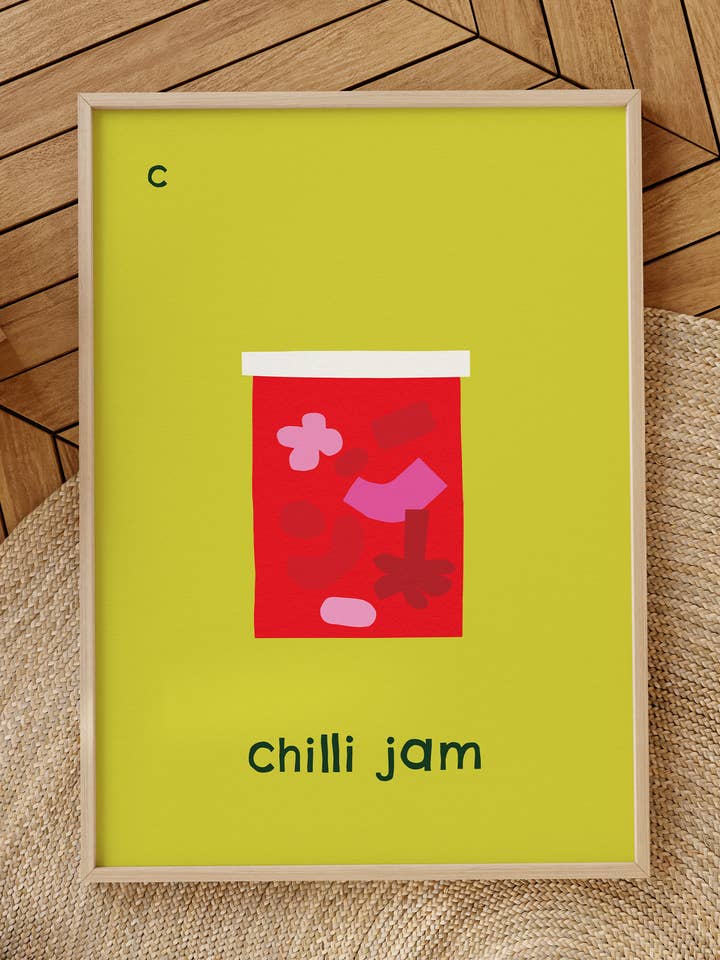 Chilli Jam Art Print | Letter C Alphabet Print for wholesale by Surprise Radish