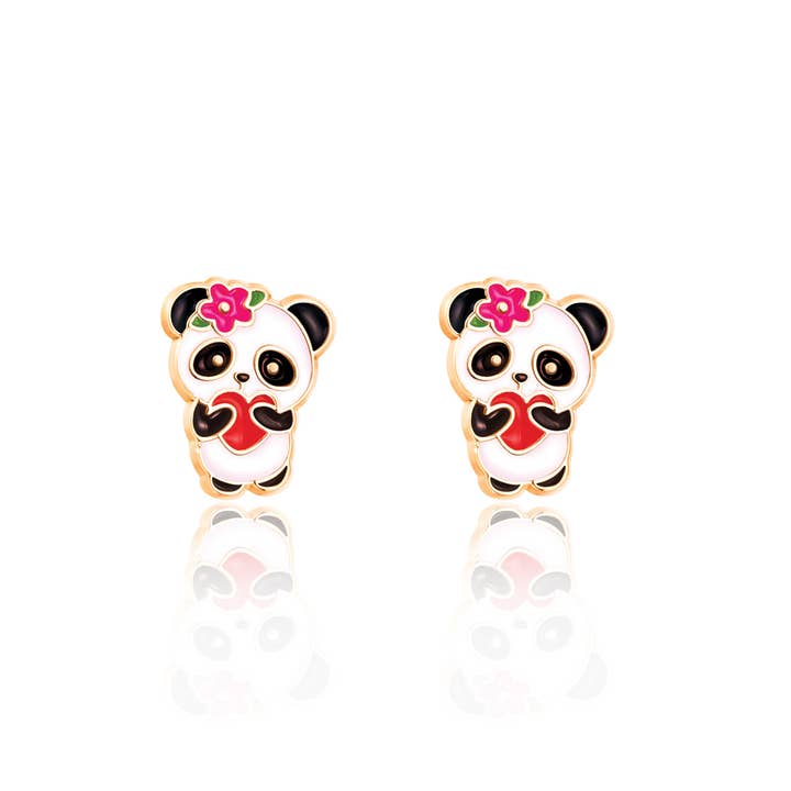 Girl Nation - Wholesale Earrings - Kids - Panda Love Cutie Stud Earrings
6