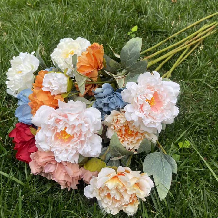 ACNITE(We cover U.S. import duties) – wholesale Artificial flowers – Artificial large peony flowers silk flower for wedding decor10