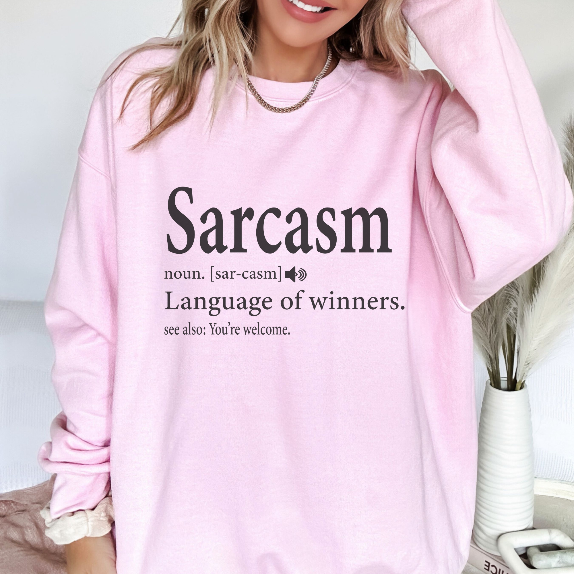 Trendznmore - Modern Graphic Apparel - Vente Sweat-shirt à imprimés – femme - Sweat-shirt graphique à col rond Funny Sarcasm Definition3