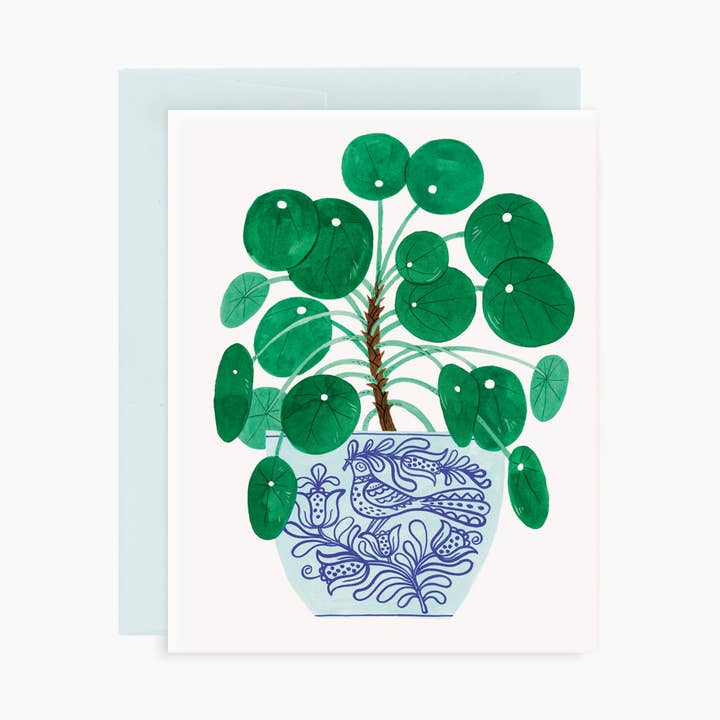 PILEA POT | greeting card for wholesale by Botanica Paper Co.