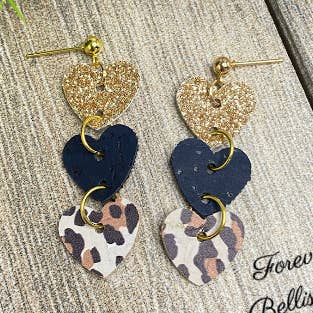 Valentine's Day Earrings | Heart Dangle Earrings | Leopard for wholesale by Forever Bellissima