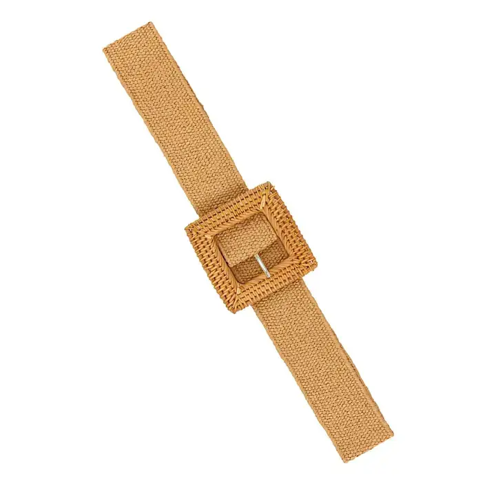 anbfashion - Vendita all'ingrosso Cintura - Donna - CINTURA ELASTICA TESSUTA QUADRATA IN PAGLIA IW3626-25