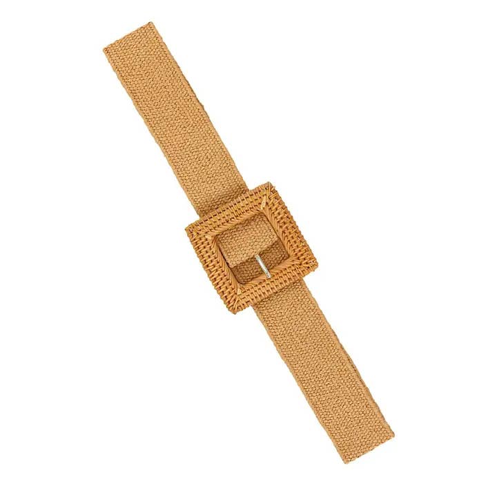 anbfashion - Vendita all'ingrosso Cintura - Donna - CINTURA ELASTICA TESSUTA QUADRATA IN PAGLIA IW3626-25