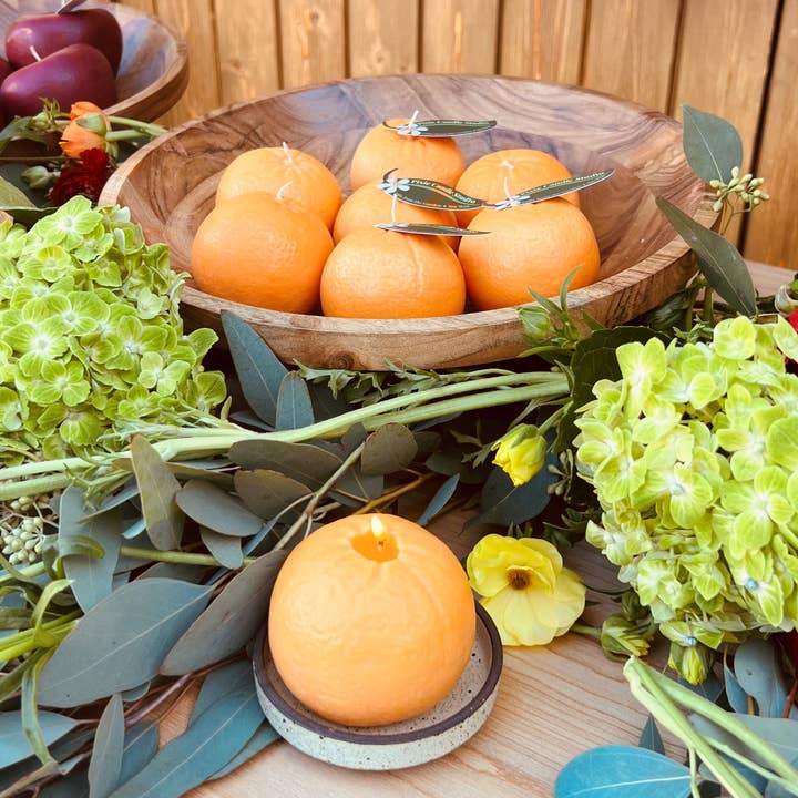 Orange Fruit Candle for wholesale by Pixie Candle Studio