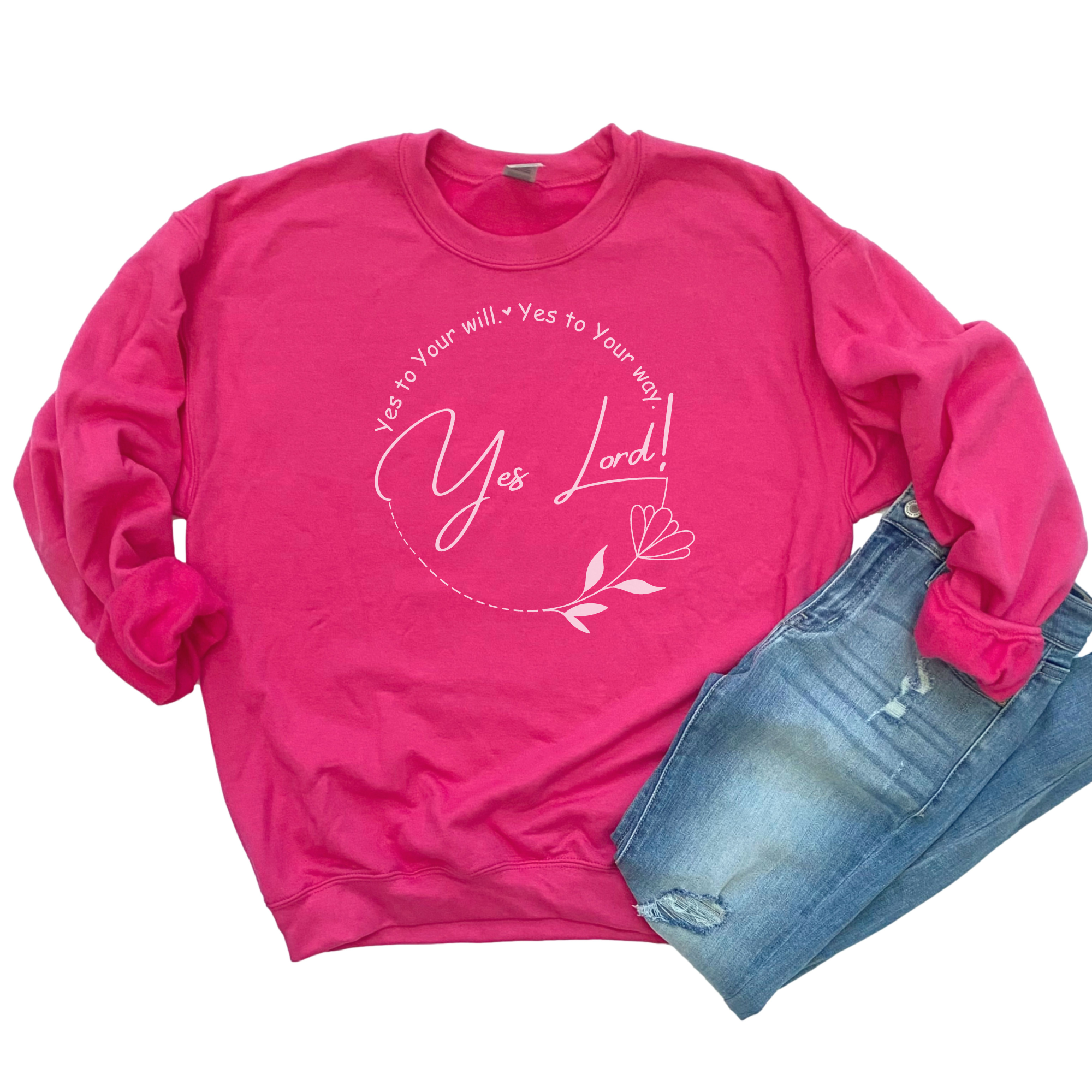 Love Ann Joy Apparel, LLC - Wholesale Graphic Sweatshirt - Women's - Yes Lord! Christian Sweatshirt | Christian Gift for women0