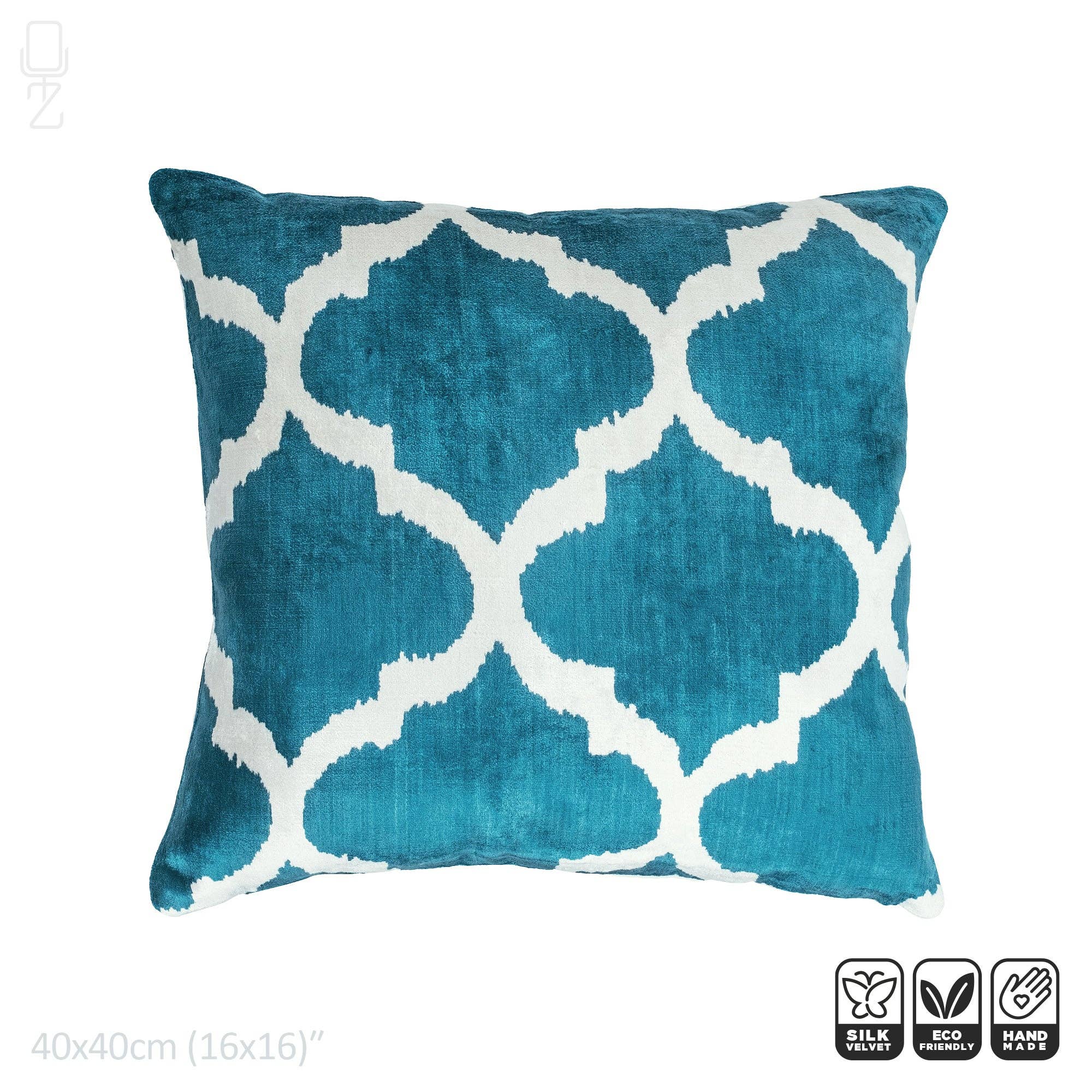 OyzShop – wholesale Prydnadskuddfodral – Traditionella turkosblå sammet dekorativa kuddfodral9