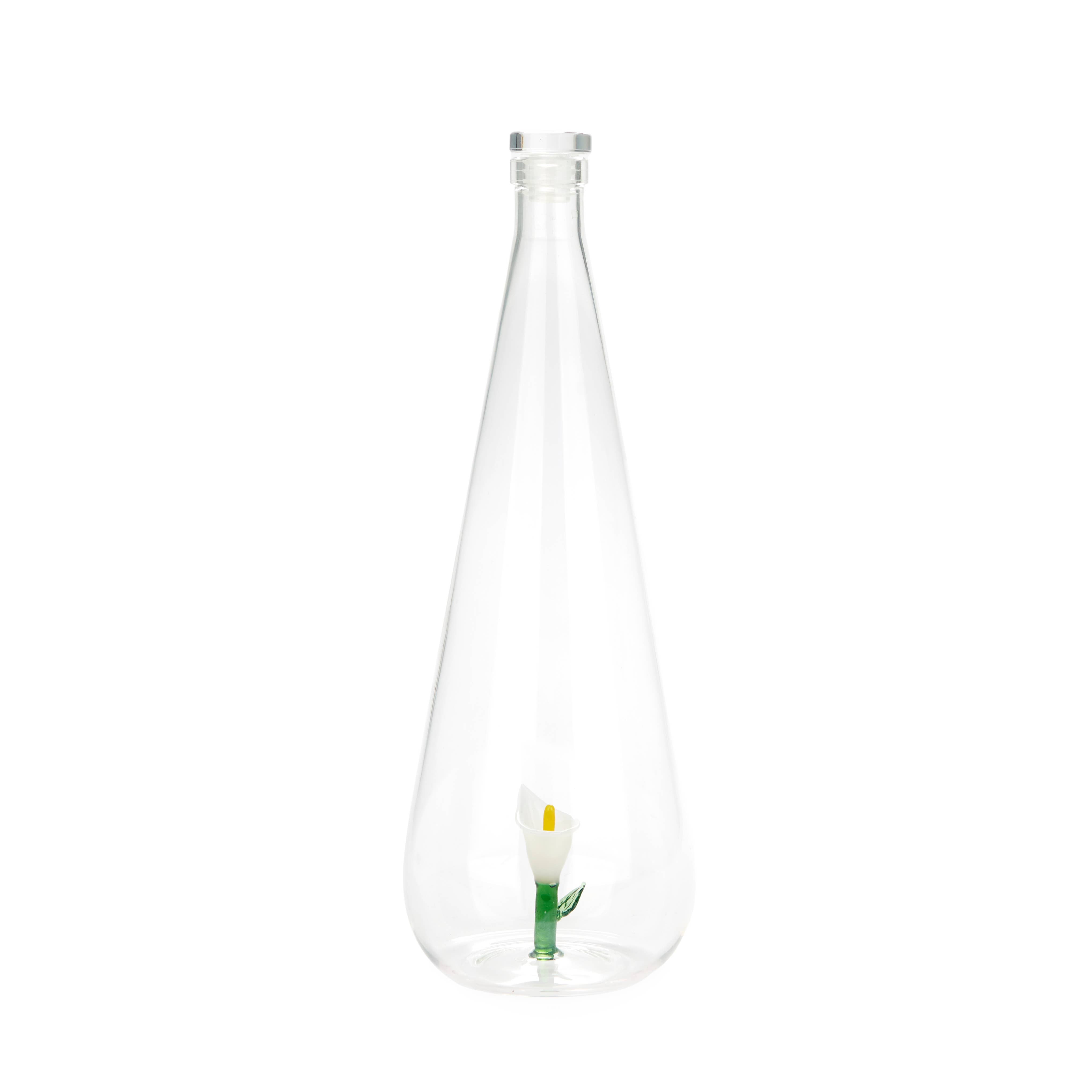 Balvi – wholesale Water bottle – Bottle,Botanical Lily,1.0 L,white,glass