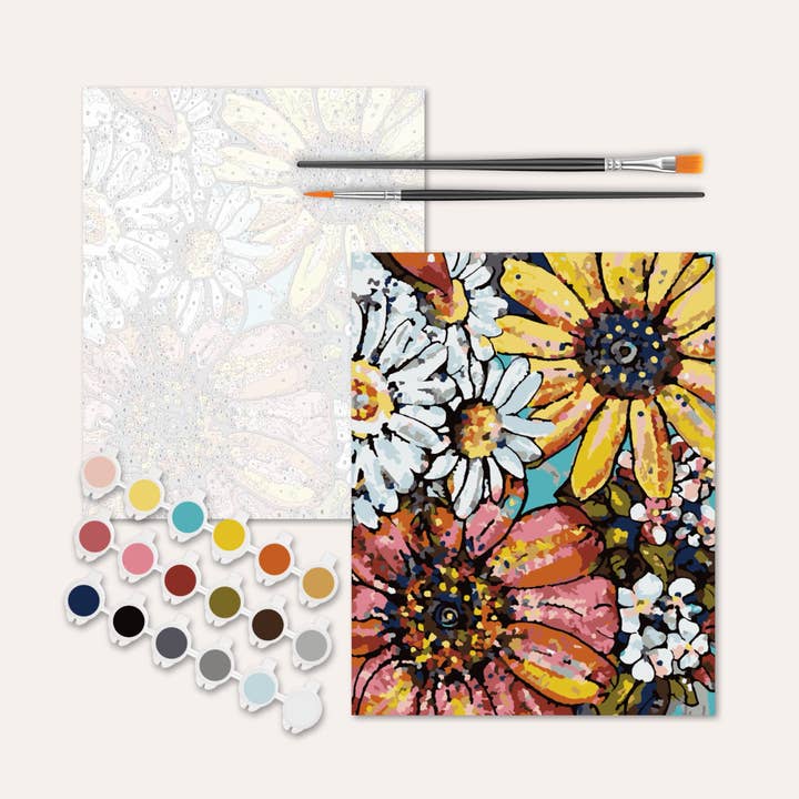 Heather Freitas - Wholesale DIY Craft Kit - Flower Power - Paint by Numbers Kit
