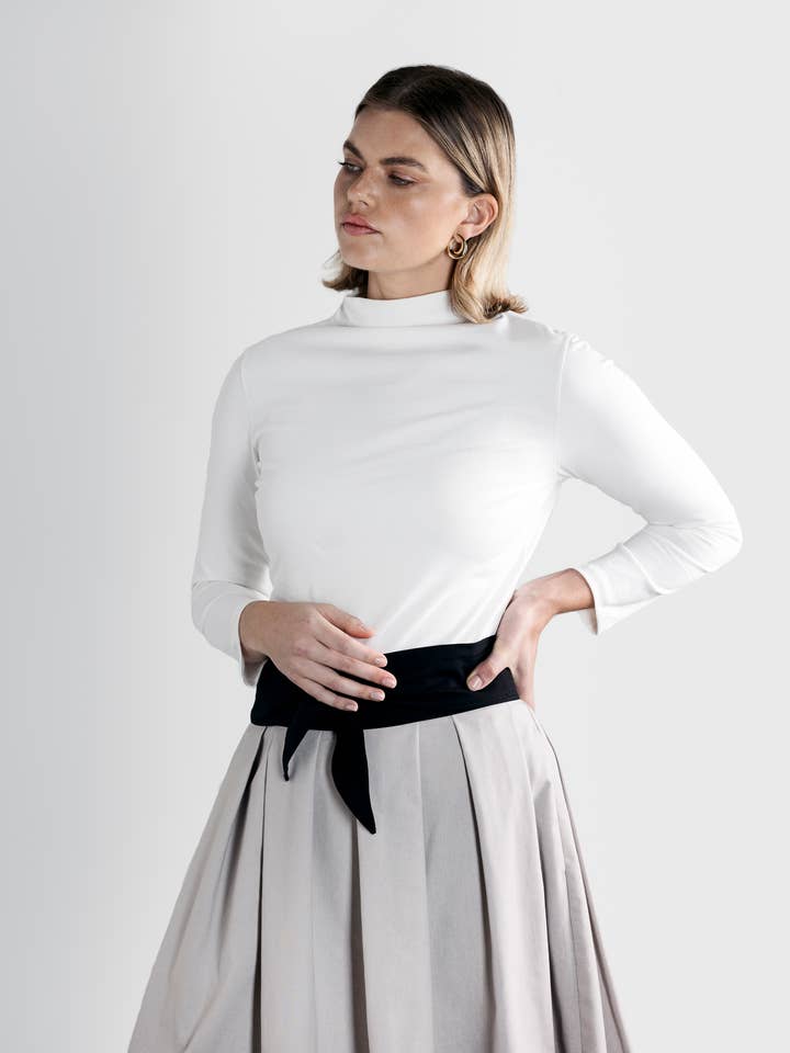 VOUS - Wholesale Knit top – Women's - Peta Funnel Neck Top- Australian Made Quality Basic2