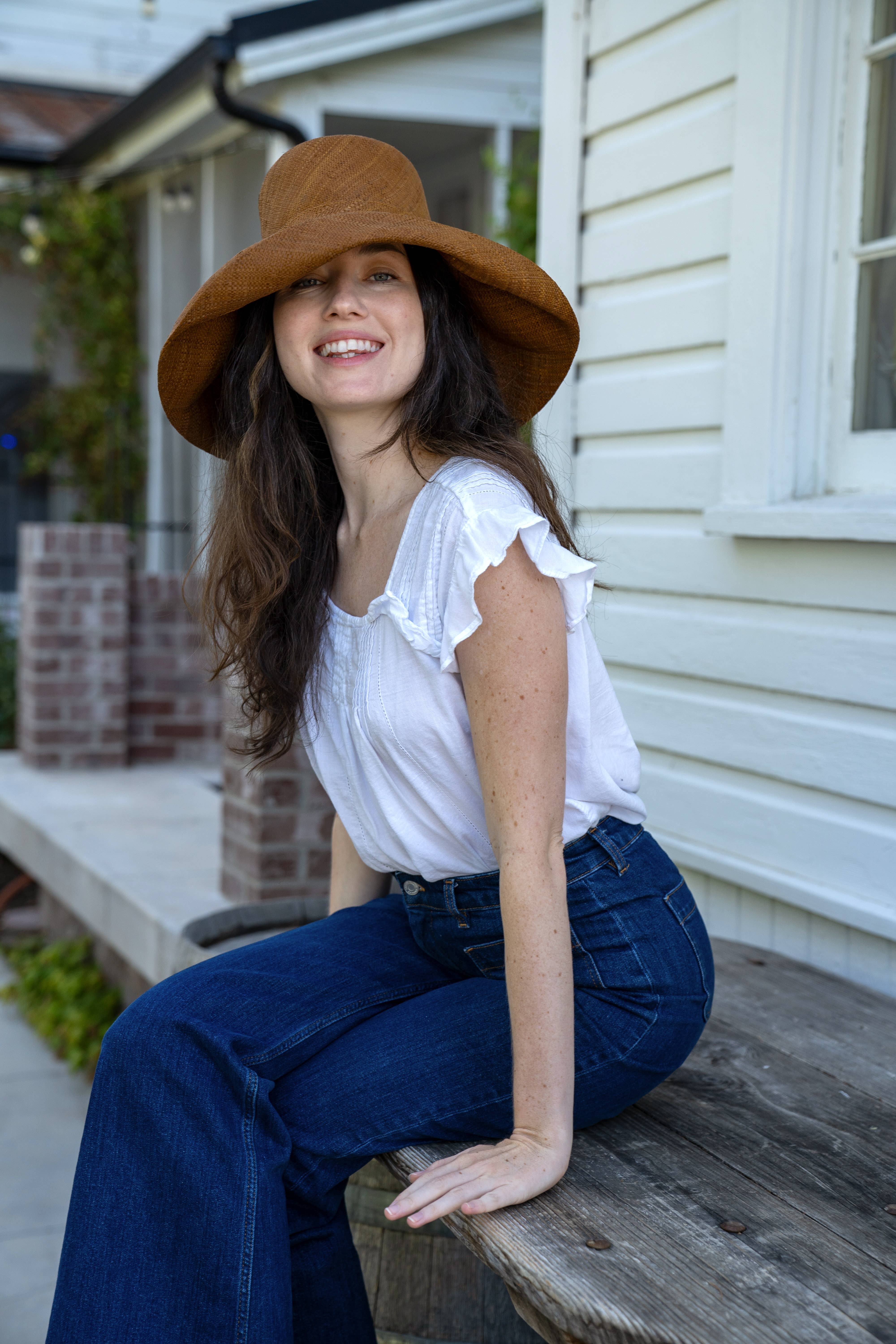 Shebobo - Wholesale Straw Hat - Women's - Monica 5" & 7" Wide Brim Solid Color Packable Straw Sun Hats5