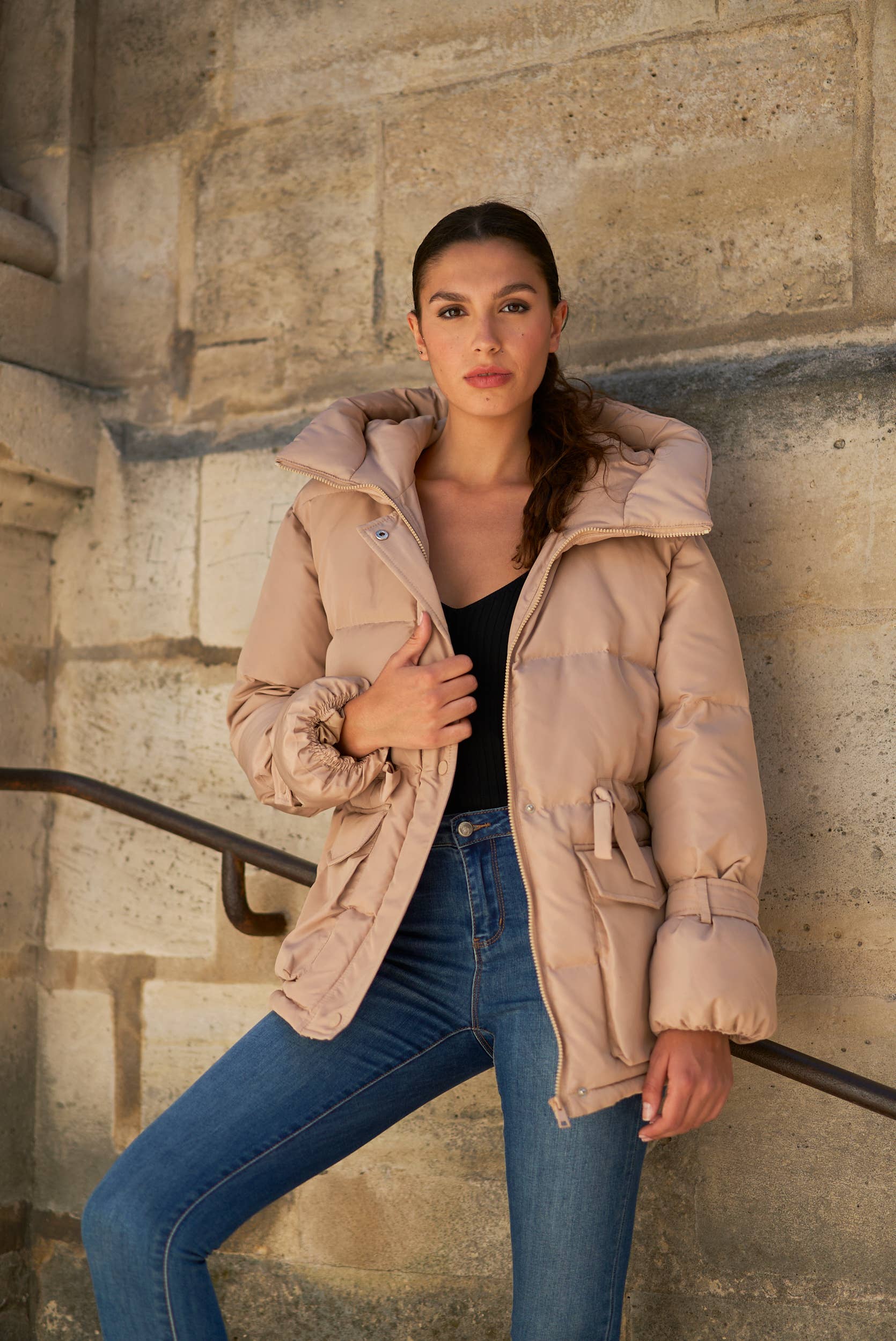 Attentif Paris - Venta al por mayor Parka - Mujer - Parka corta oversize con lazos18