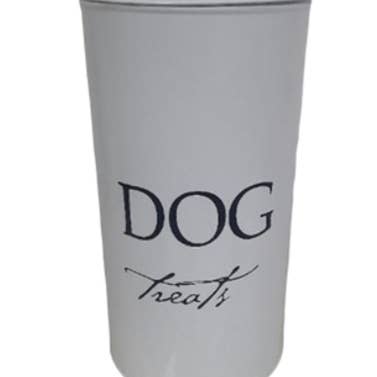 White and Black Printing Luxy Pet Food Canister | 8x8x15" for wholesale on Faire5