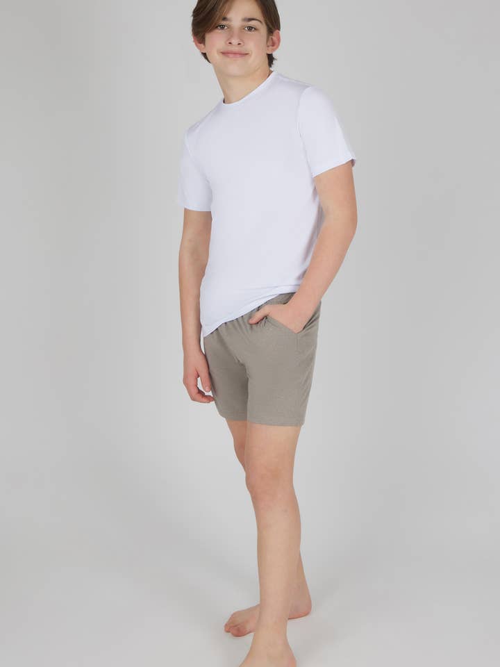 Boys Two Tone Heather Lux Shorts w Inner Liner for wholesale by 90 Degree by Reflex & Yogalicious