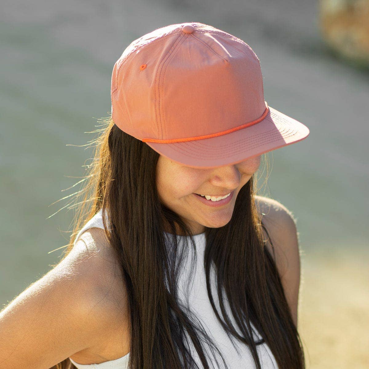 Wild Bills Blanks – wholesale Flat-brimmed cap – Unisex – RIVER | Salmon w/ Orange Rope2