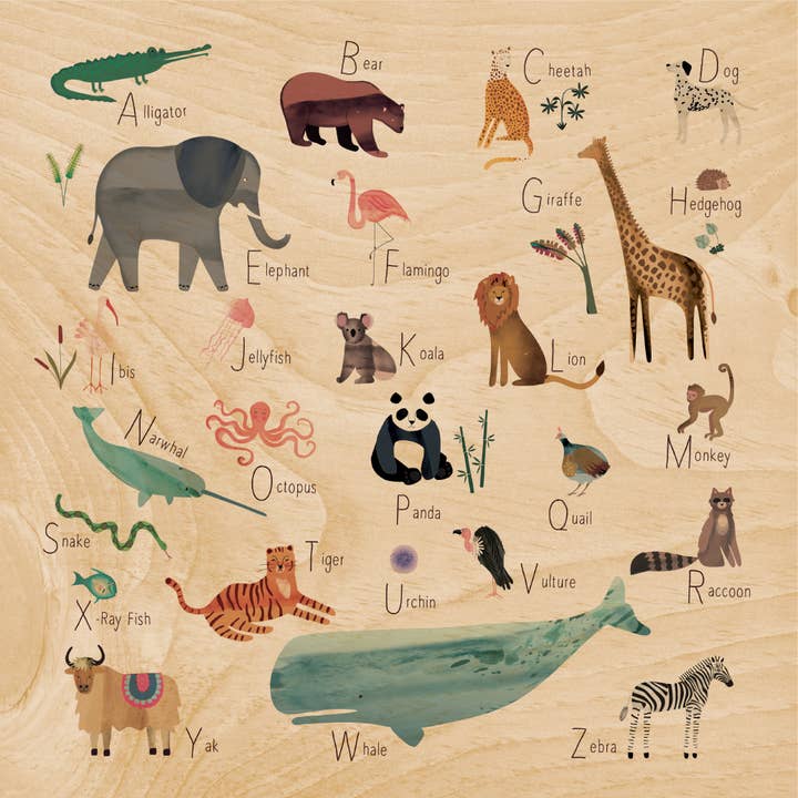 Cartaz em Madeira Abc Abecedary/45T-7in por atacado de Woodhi