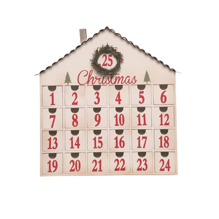 Transpac - Wholesale Advent Calendar - CLOSEOUT MDF Christmas Countdown House