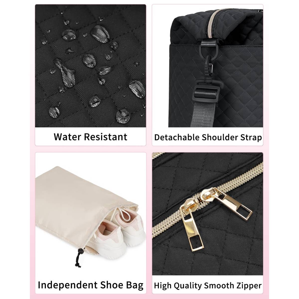 wandf – Großhandel Weekender-Tasche – Unisex – Gesteppte Schultertaschen Flugzeug Reisetasche Unter Sitz Tasche13