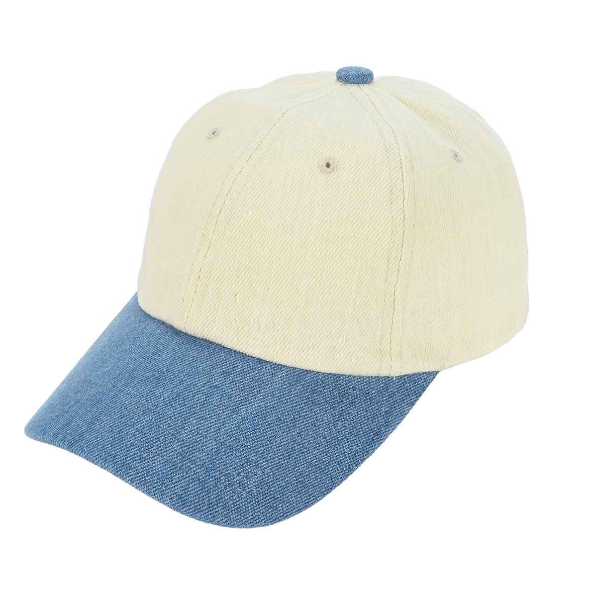 MiMi Wholesale - Vente Casquette de baseball – femme - BAB8099 Casquette en denim bicolore en sergé de coton1