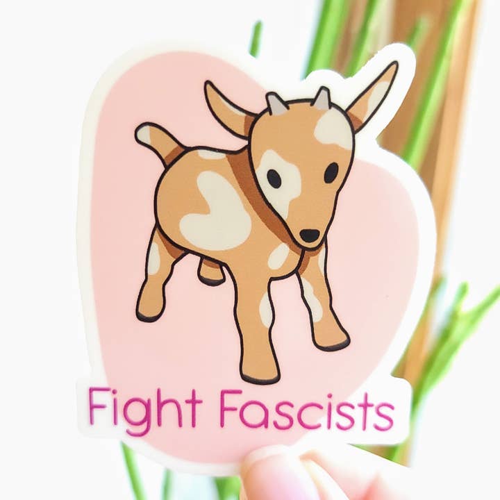 Pegatina Fight Fascists Goat para venta al por mayor de Brumbams Creations