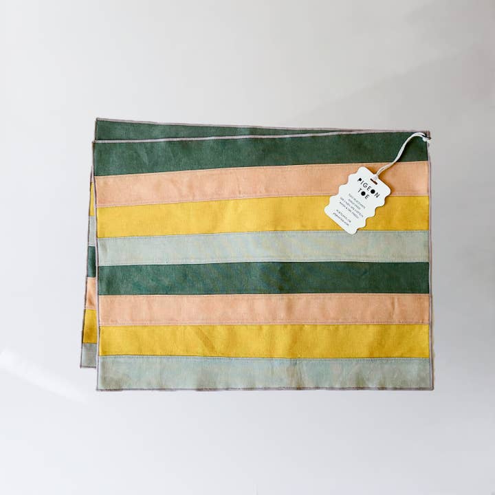 Pigeon Toe Ceramics & Home Textiles - Wholesale Placemat - Quilt Placemats Linen/Cotton (Set of 2) Handmade