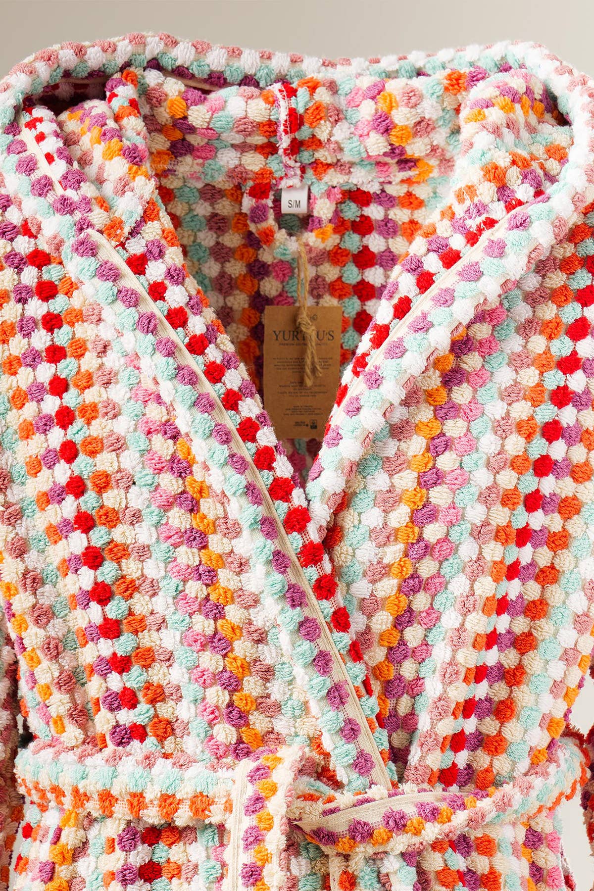 YURTLUS - Wholesale Robe - Women's - Unique 100% Cotton Pockets Bathrobe, Bubble Handwoven Robe49