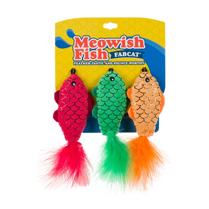 Meowish Fish 3-Pack Cat Toy for wholesale by fabdog