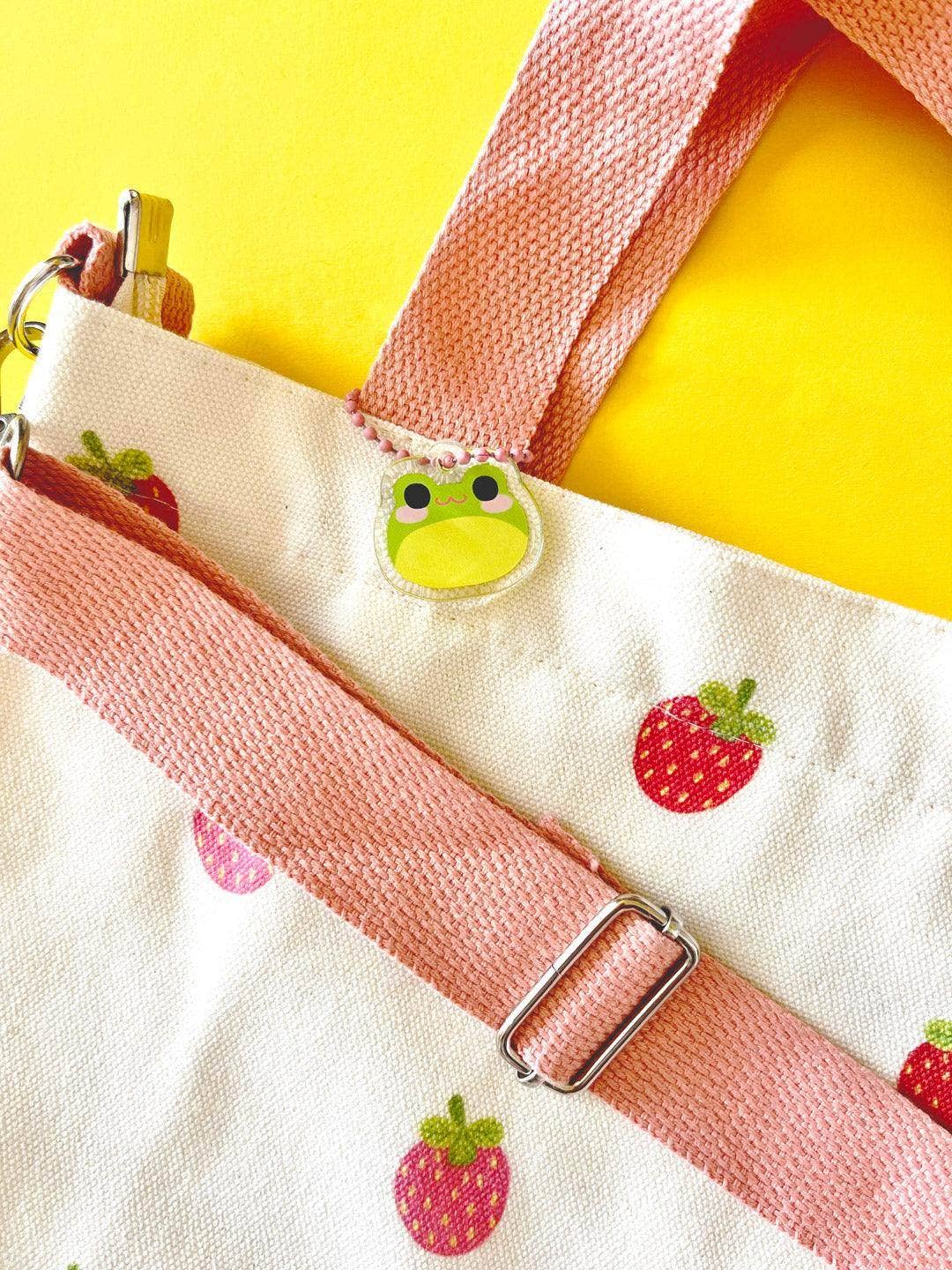 Jessthechen - Wholesale Tote Bag - Women's - Print Canvas Mini Tote | Pink Strawberry2