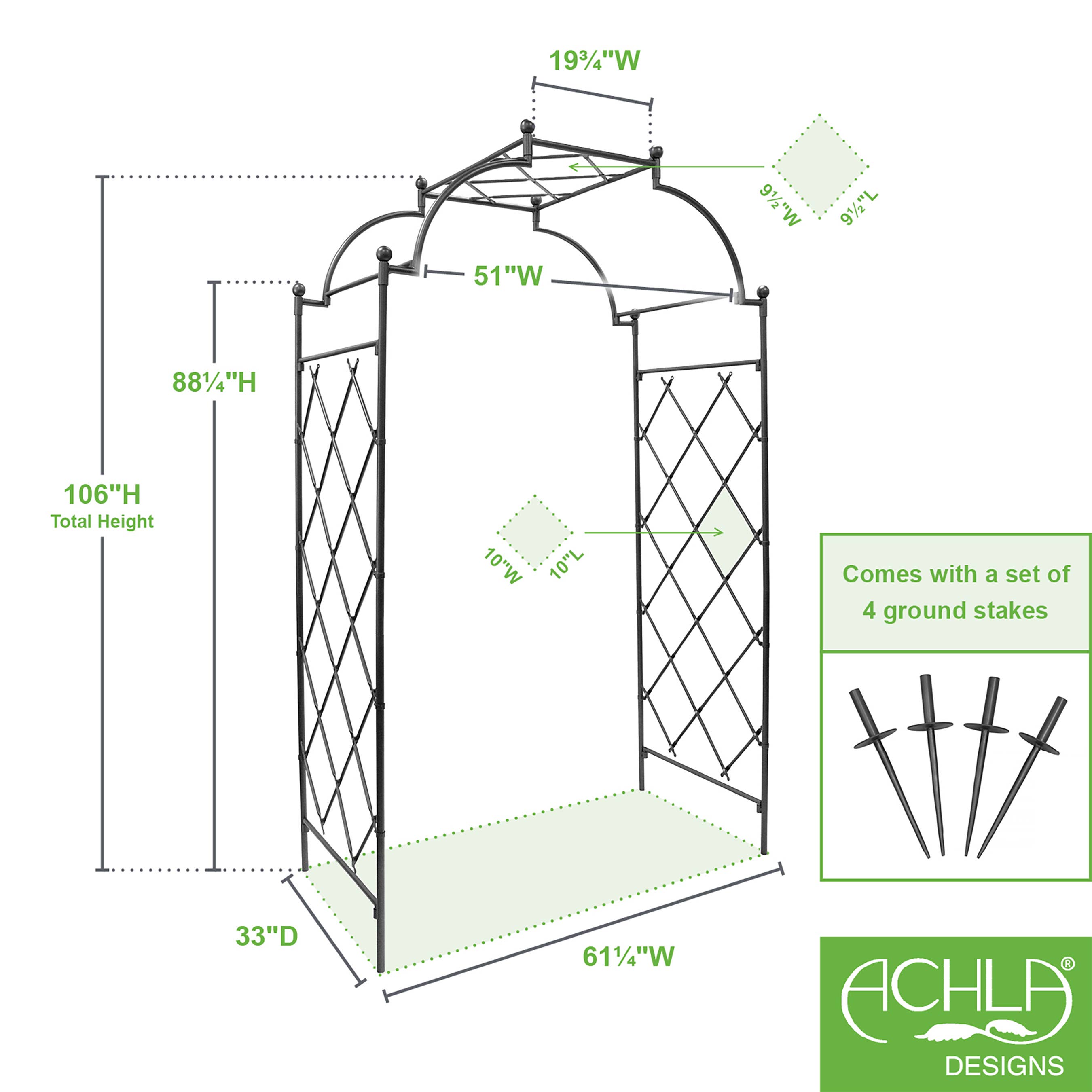 ACHLA Designs - Wholesale Outdoor Ornament/Decor - Lattice Tunnel Arbor1