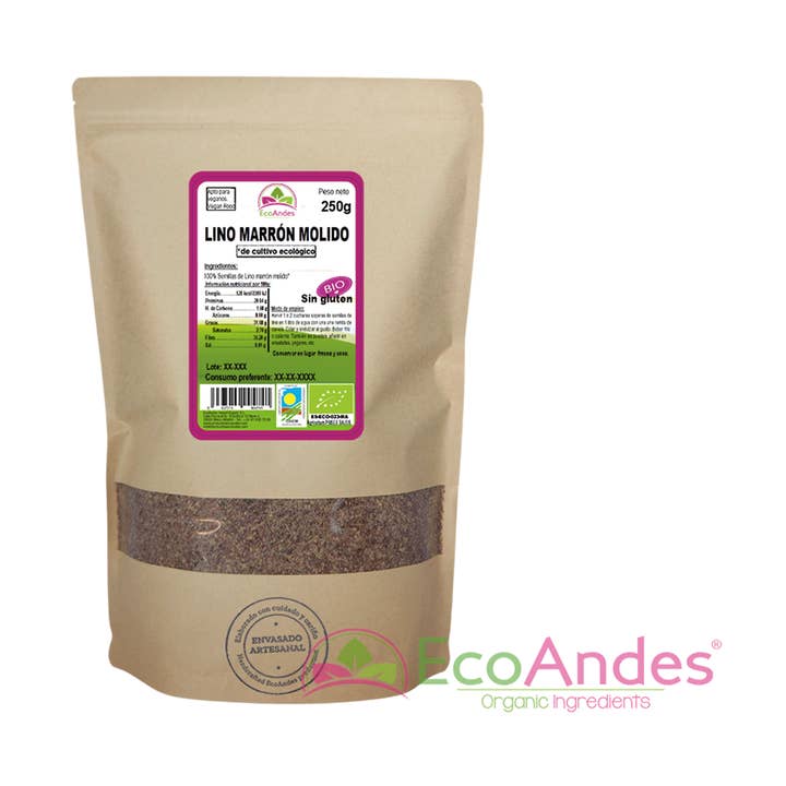 Semillas de Lino marrón molido 250g - BIO para venta al por mayor de ECOANDES