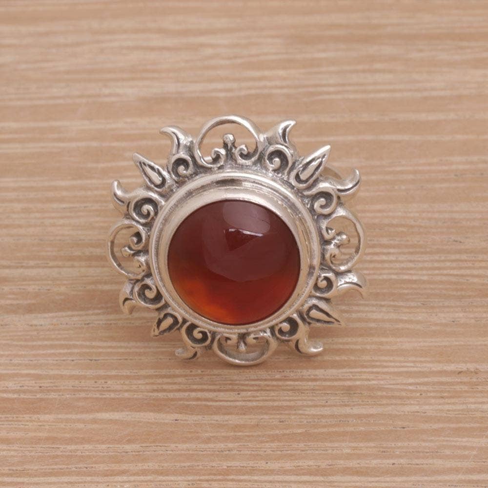 NOVICA - Wholesale Cocktail/Statement Ring - NOVICA Light Of The Universe Carnelian cocktail ring2