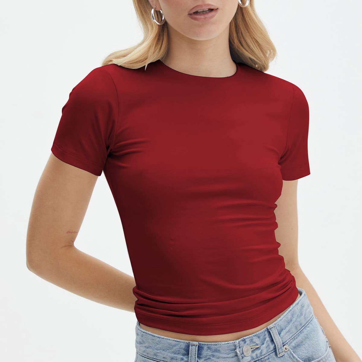 Lily Clothing - Wholesale T-Shirt - Women's - Fashion high sense simple short sleeve base T-shirt2