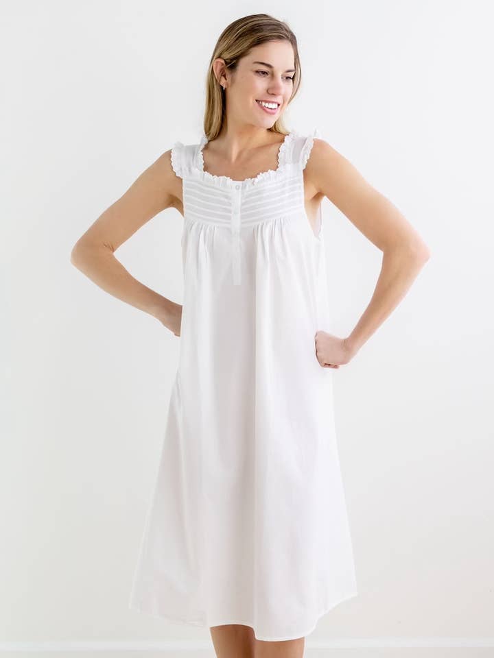 Mandi Nachthemd aus weißer Baumwolle für den Großhandel von Jacaranda Living