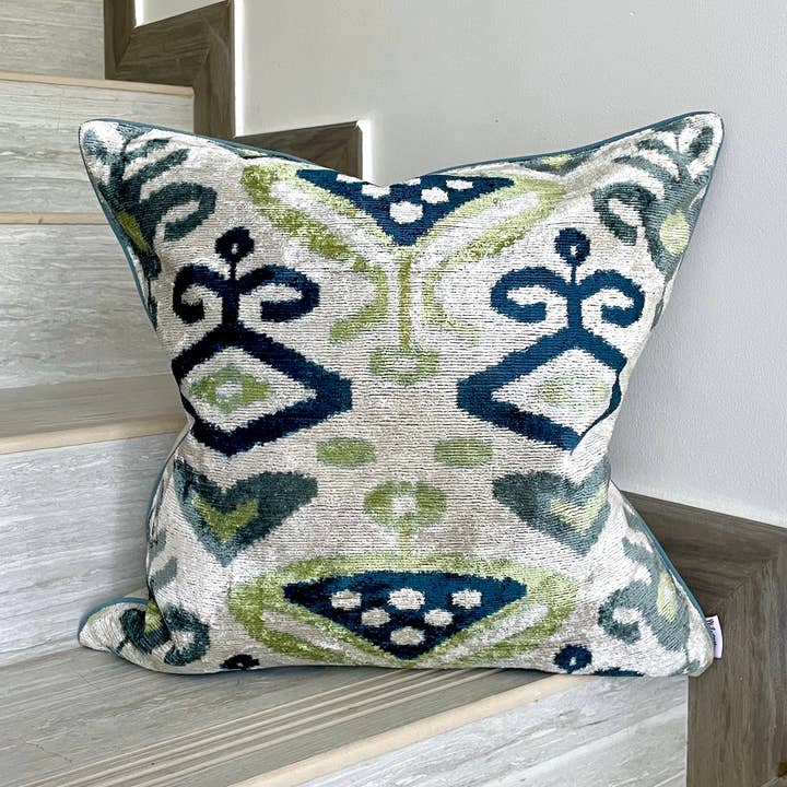 Velvet Ikat Cushion Earth | Velvet Ikat Pillow Cover for wholesale by Mila∞Miro by Emelie