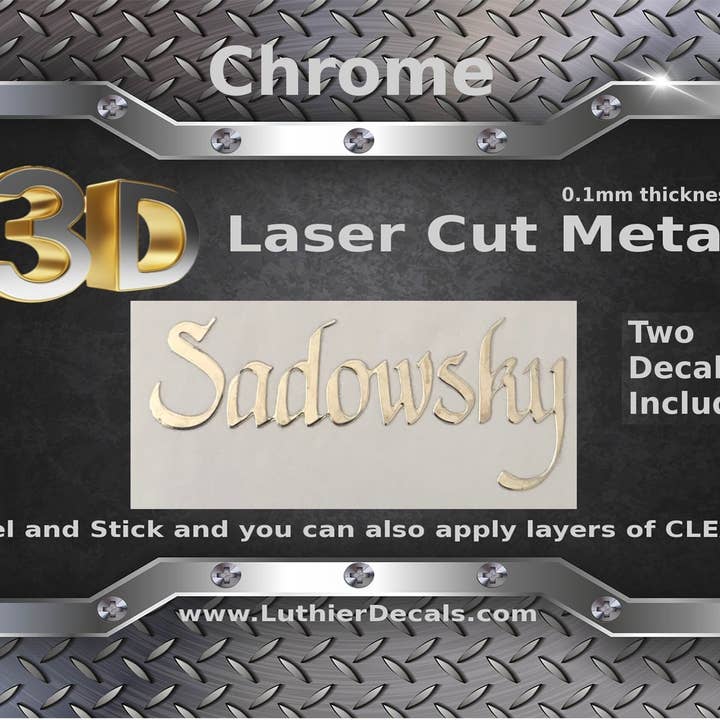 Sadowsky 3D-Laseraufkleber für Gitarre, Metall, M32 für den Großhandel von Luthier decals