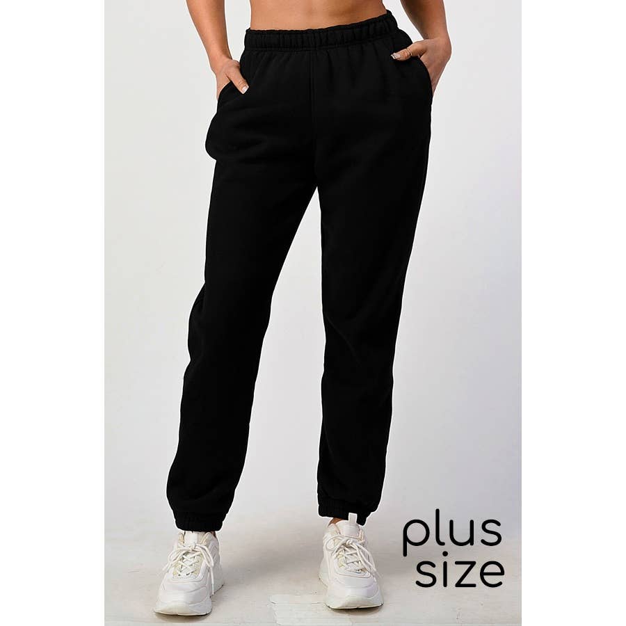 Lime All the Time – wholesale Joggingbyxor - Dam – Mjuk fleece-joggingbyxa i plusstorlek0