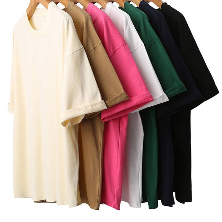 Hope & Sunshine - Wholesale T-Shirt - Women's - Oversized Solid Color T-Shirt