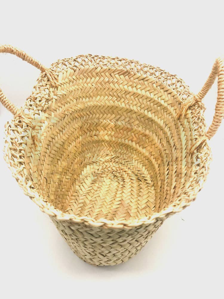 Gifa Accessori - Wholesale Beach Bag - Medium Moroccan straw basket with perforated edge2