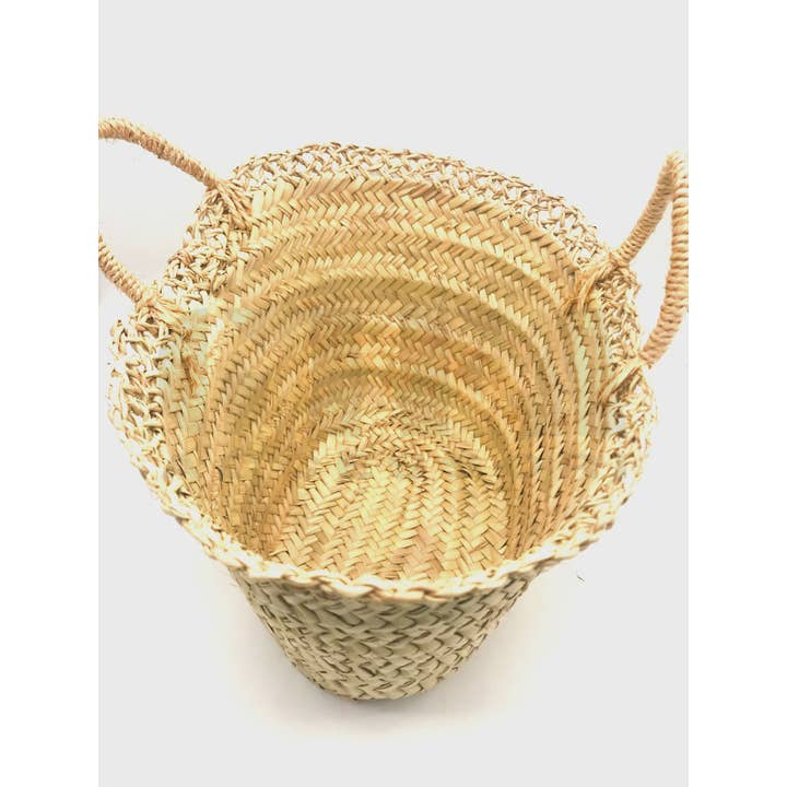 Gifa Accessori - Wholesale Beach Bag - Medium Moroccan straw basket with perforated edge2