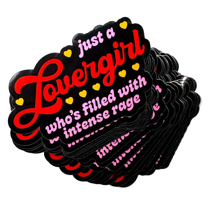 Juste une amoureuse remplie de rage intense Autocollant en vinyle pour la vente par Krystan Saint Cat