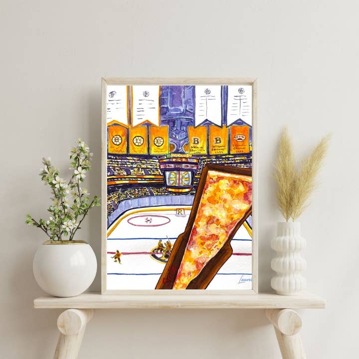 Bruin's Pizza Boston Gift/Souvenir Art Print for wholesale by Laurel Greenfield Art