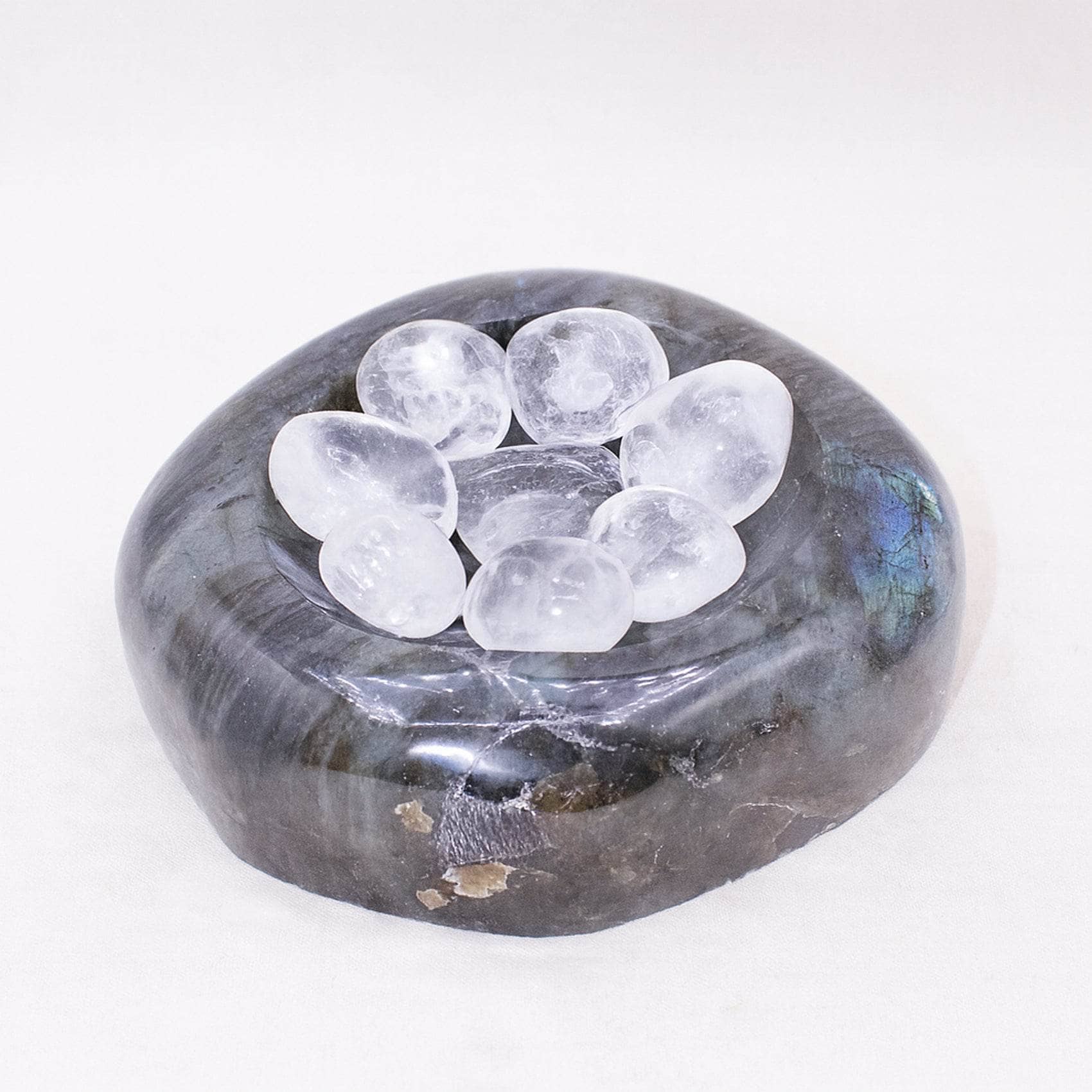 Tiny Rituals - Wholesale Spiritual Stone/Crystal - Genuine Labradorite Blue Flame Bowl - 1 of a Kind10