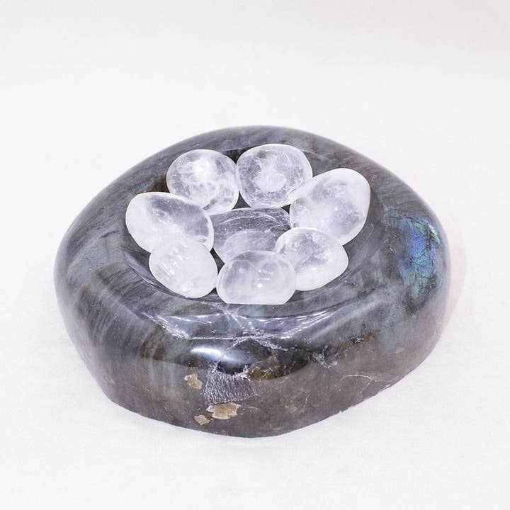 Tiny Rituals - Wholesale Spiritual Stone/Crystal - Genuine Labradorite Blue Flame Bowl - 1 of a Kind10