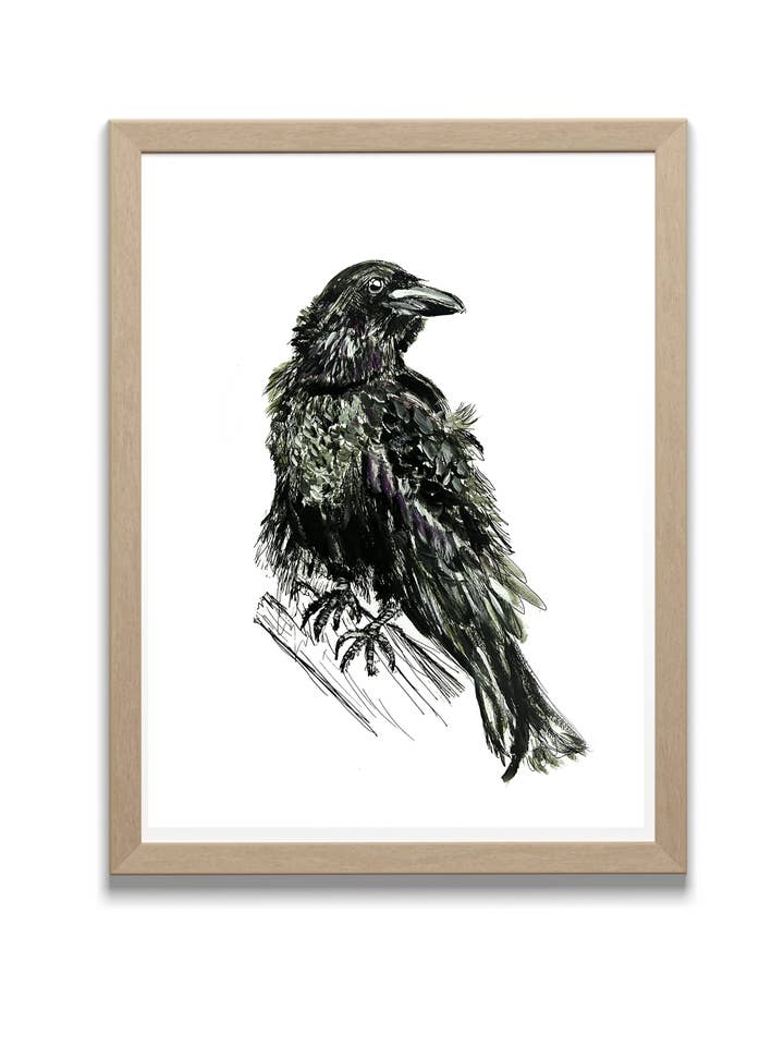 Raven Watercolor - Original Art Print for wholesale by Locksley Workshop